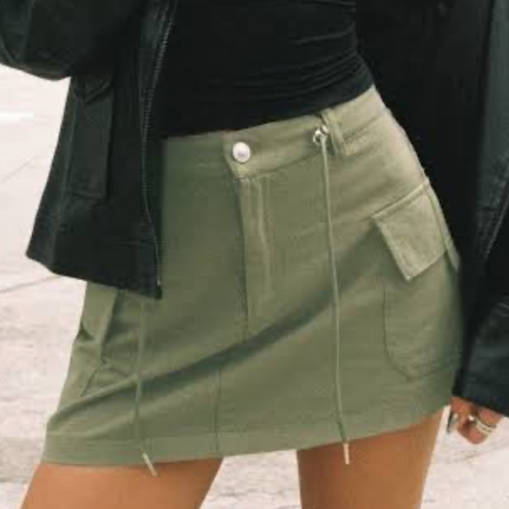 Princess Polly Green Cargo Skirt